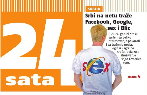 Srbi na netu najviše tražili Facebook, Google, sex i Blic