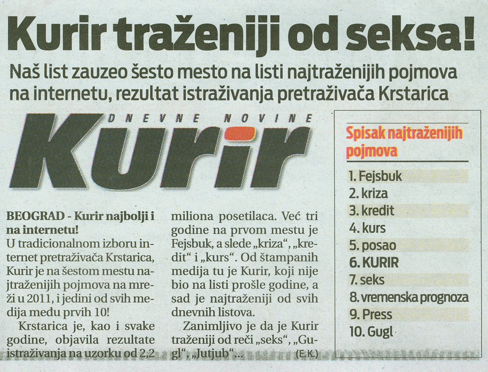 Kurir traženiji od seksa