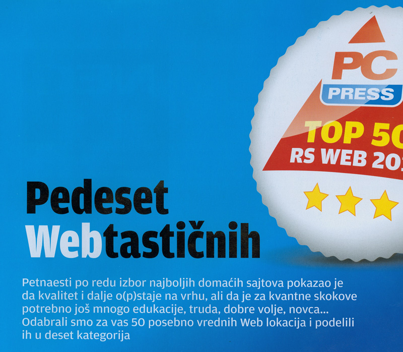 Pedeset najboljih 2011. godine: Pedeset Webtastičnih