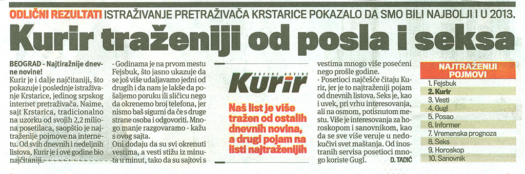 Kurir traženiji od posla i seksa