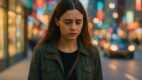 urban solitude, emotional reflection, lonely woman