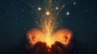 celestial light, open hands, stardust