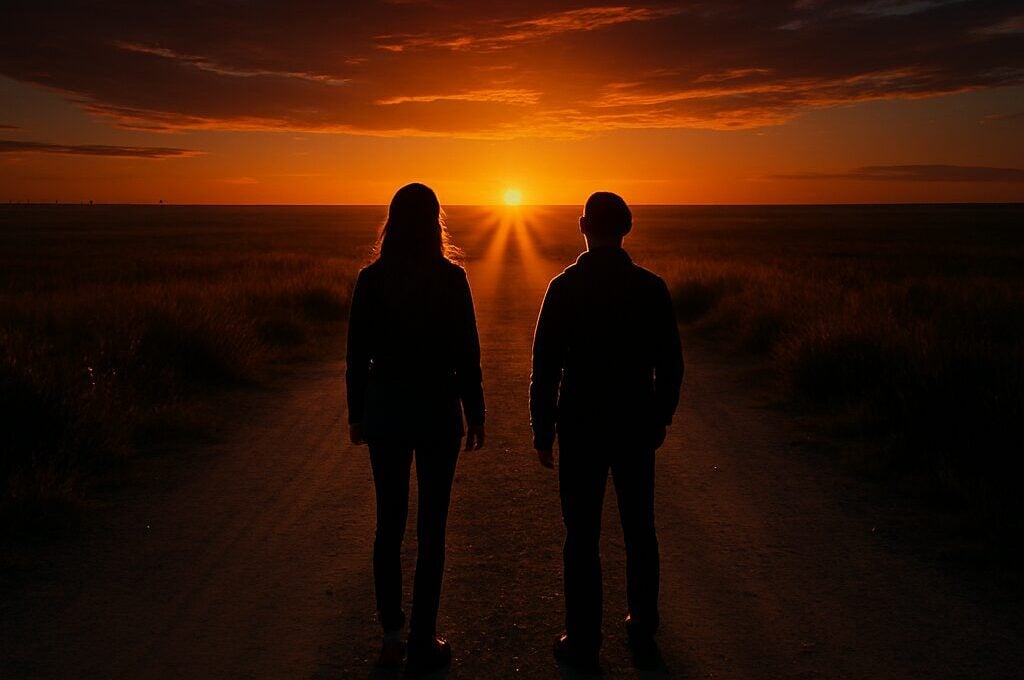 sunset road, transformation journey, destiny path