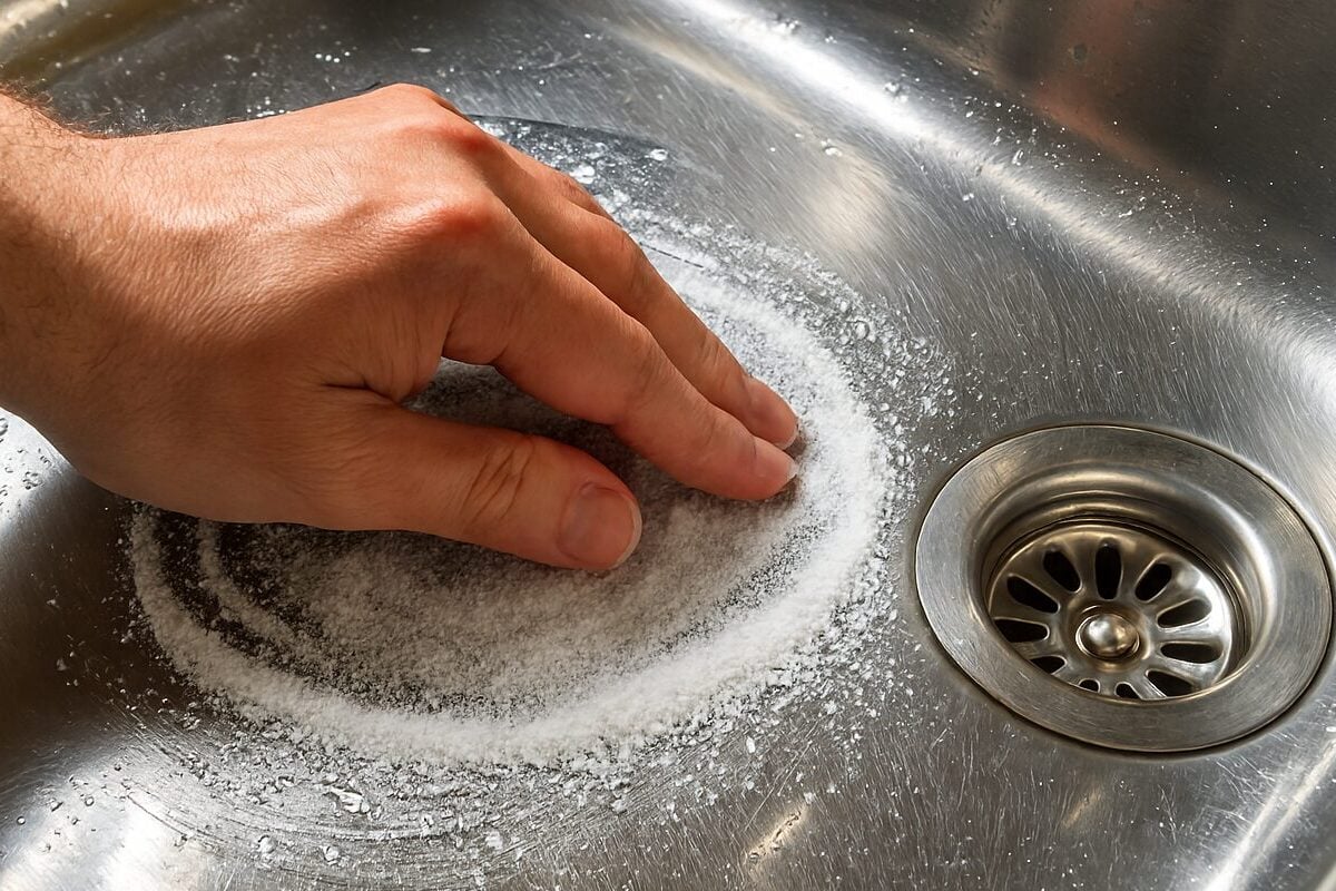 salt cleaning, kitchen sink, natural method
