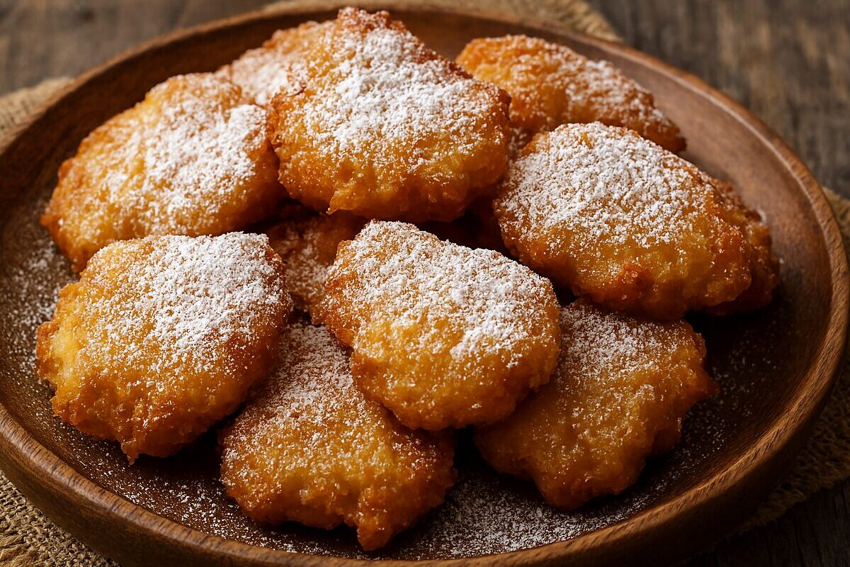 vintage dessert, powdered sugar, homemade treat