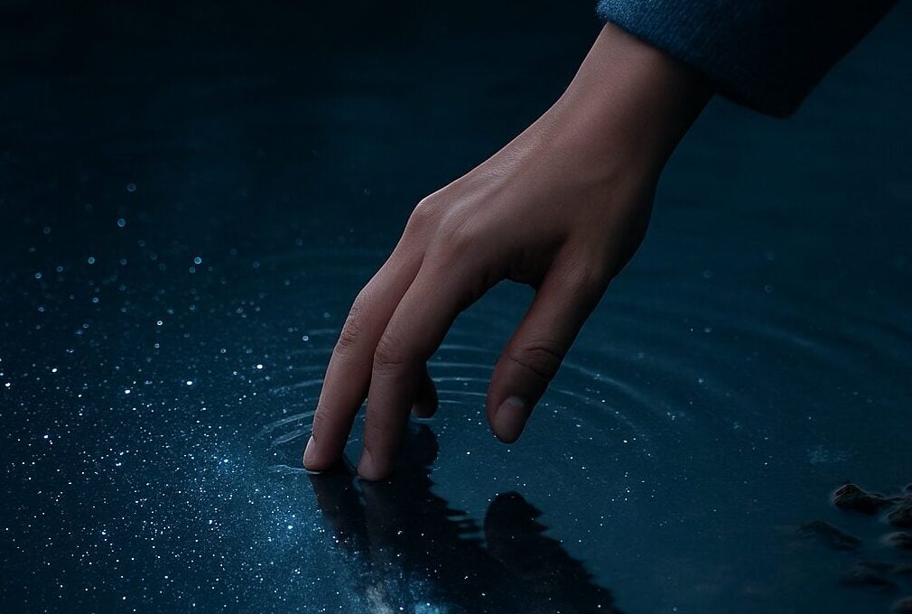 reflection, stars, touch