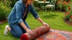 garden rug, backyard decor, outdoor living