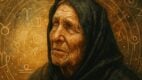Baba Vanga okružena astrološkim simbolima.