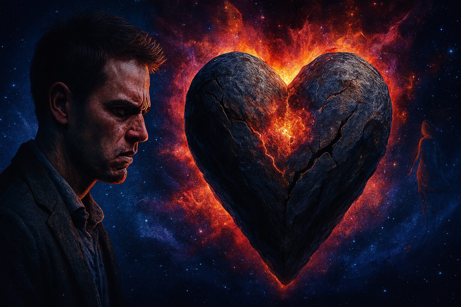 astro slika odbijene emocije, srce od kamena, dramatičan pejzaž