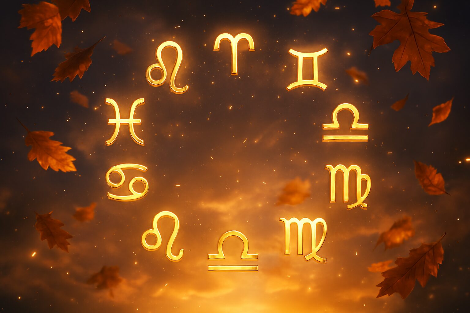 Znakovi kojima novembar donosi uspeh prikazani kao zlatni simboli Zodijaka