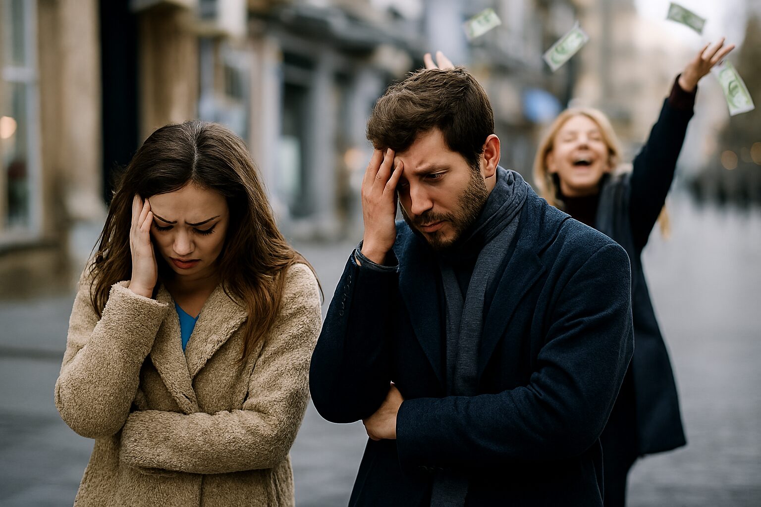 Horoskop decembar 2025 — stres i slavlje na gradskoj ulici.